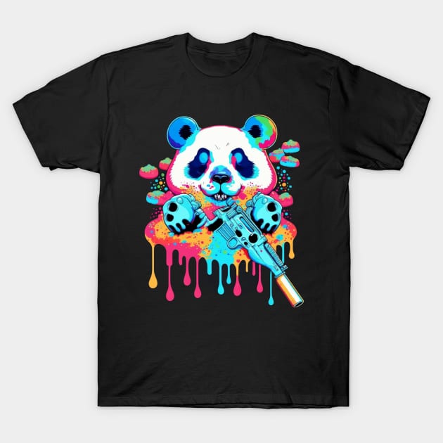 Panda With Guns and Candy T-Shirt by Bam-the-25th